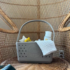 Parker Baby Bath Caddy | BPA Free & Food Grade Shower Caddy Organizer for Toys & Supplies | Quick-Dry, Sturdy & Perfect Size Shower Basket w/Handle in Neutral Colors - Image 3