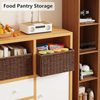 Vagusicc 2 Packs Large Wicker Storage Basket, Closet Storage Baskets Bins for Shelves, Decorative Collapsible Baskets for Organizing Clothes Toy Nursery Bathroom Organizers and Storage, Brown - Image 6