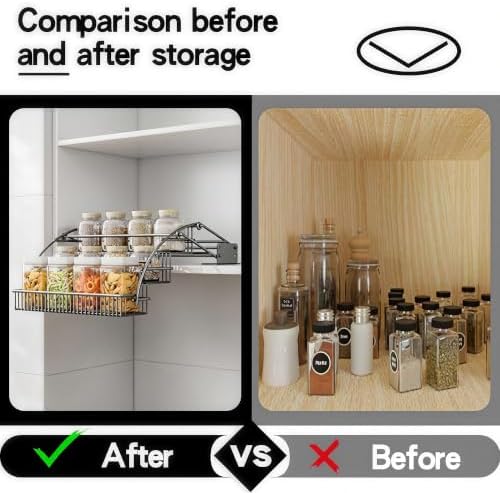 3-Tier Pull Down Spice Rack Organizer Expandable Pull-Out for Upper Cabinet - Image 5