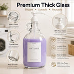4 PCS 64 Oz Glass Liquid Laundry Detergent Dispensers with Pumps - Image 3