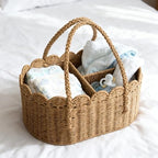 Diaper Caddy Organizer, Paper Rope Storage Baskets Nursery Bin with Removable Divider, Portable Car Organizer for Diapers, Baby Shower Gifts, Newborn Essentials Must Haves - Image 6