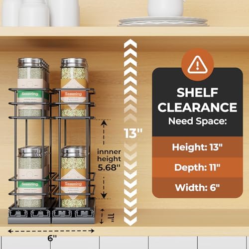 Mystozer Pull Out Spice Rack Organizer for Cabinet, Slide Out Spice Racks - Image 2