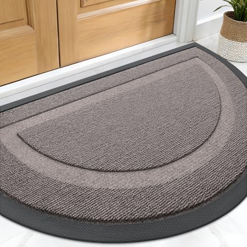 OLANLY Half Circle Front Door Mat Outside 59x34 All-Season Rubber Doormat by OLANLY