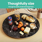 ZL ZELing 23.6" Lazy Susan Turntable – 360° Sinteredstone Silent Anti-Slip Turntable, Table Top Centerpiece for Kitchen, Pantry, Spice Rack, Refrigerator & Dining Table, Glossy Black - Image 4