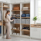 12x12 Gray Fabric Storage Cubes, 4 Pack – Foldable Linen-Look Cube Organizer Bins with Handles, Collapsible Cubby Baskets for Closet, Shelves, Nursery, Dorm Room & Kallax-Style Storage - Image 6
