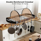Hanging Pot Rack, 32-Inch Ceiling Pot Rack, 16 S Hooks, 100 lb Capacity - Image 4