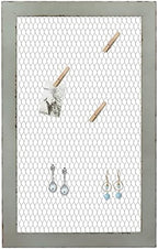 SOFE Rustic Chicken Wire Bulletin Board, Grid Wall Panel 18 × 29" - Image 4