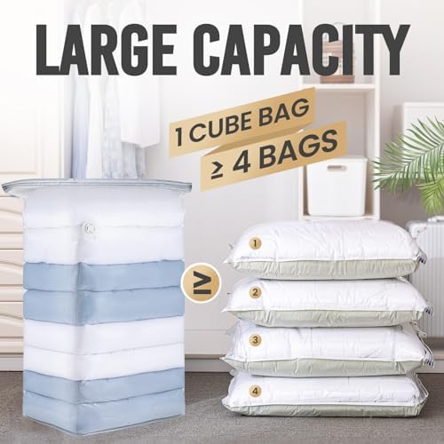 TAILI 12 Pack Vacuum Storage Bags, Jumbo Cube 31x40x15 Inch, Clear - Image 3