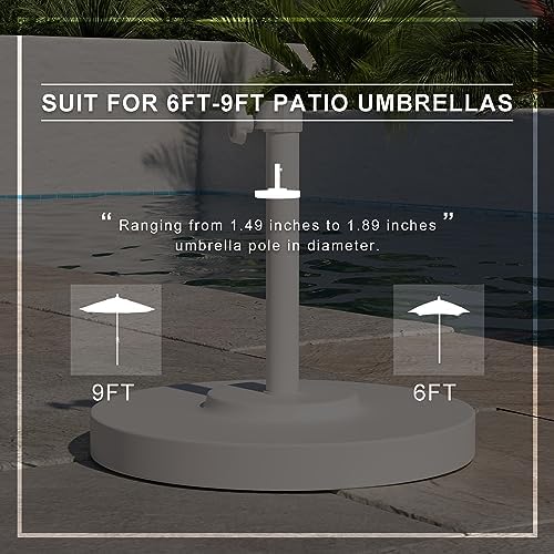 California Umbrella 50 lbs. Round Concrete Weighted Powdercoated Steel Umbrella Base, White Frame - Image 3