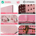 Peg Board, 4 Pack Metal Pegboard Panels Pink Pegboards Wall Organizer with Frame Large Heavy Duty Peg Board with Hooks for Walls Home, Garage Tool Storage, Office, Craft Room, Kitchen 24”×16” - Image 6