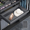 Luxury Pull Out Storage Basket for Closet - Large Capacity Modular Wardrobe Organizer for Handbags & Hats, Deep Sliding Drawer with Soft Close Silent Rails, Adjustable Width Aluminum Frame by Unknown