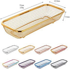 Buyer Star Stainless Steel Cutlery Drawer Organizer Pack of 6, Orange Mesh Storage Baskets with 4 Triangle Racks, Stackable Utensil Holder for Holding Flatware Kitchen Utensil - Image 6
