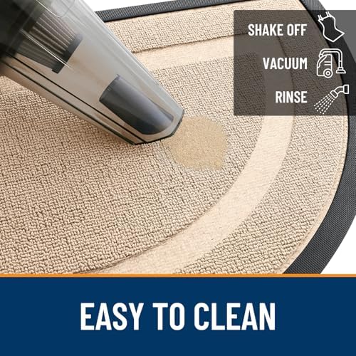 OLANLY Half Circle Front Door Mat Outside 35x23 All-Season Rubber Doormat - Image 5