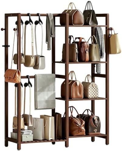 Purse Organizer for Closet, Bamboo Large Capacity Handbag Storage Rack by OAKVIVOElegantLifestyle