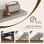 RICHFOCUS Bathroom Floating Shelves for Wall 2Pack|Grey|16" L - Image 5