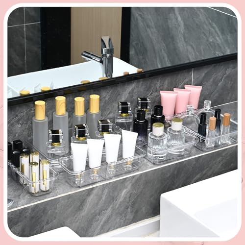 15 Pcs Expandable Drawer Organizer, All Adjustable Storage Box, Clear - Image 6