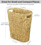 Coeusy Wicker Trash Can,Bathroom Trash Can,Water Hyacinth Wicker Waste Basket for Bathroom,Handwoven Narrow Small Waste Basket for Bedroom,Office,5 Gallon - Image 7