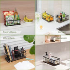 ROSE BLOOM Small Metal Wire Storage Basket, Decorative Wood Base Organizer Bins for Bathroom, Kitchen, Laundry Room, Pantry, Basket for Toilet Paper, Fruits, Spices (2 Pack) - Image 7