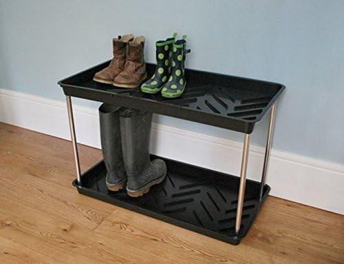 Tierra Garden GP105B - 2-Tier Boot Tray Shoe Rack - Durable Recycled Plastic, Black, Easy Assembly - Image 3