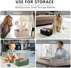 OIASKET 4 Pack Small Storage Shelf Baskets for Organizing, Mini Woven Rope Storage Bins for Towels, Cute Decorative Closet Organizer，Baby Nursery, Gift Empty Baskets -11.81''Lx7.87''Wx4.72''H-Black - Image 7