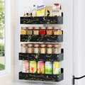 Mystozer Magnetic Spice Rack for Refrigerator Black Gold, 4 Pack by Mystozer