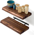BATODA Wooden Floating Shelves for Wall, 17" Acacia Live Edge, Set of 2 Pcs by BATODA
