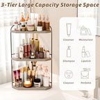 Corner Bathroom Counter Organizer, 3-Tier Wood Countertop Organizer - Image 3