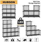 HUBSON Wire Cube Storage Organizer, Book/Toy/Craft/Potted Plants and petCloset Organizers and Storage Shelves, 25-Cube Freely Combinable Metal Grids Storage Shelf,Black Plus Iron - Image 4