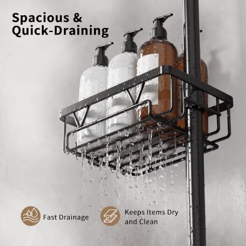 KEGII Corner Shower Caddy, 6-Tier Tension Pole with Towel Holder - Image 5