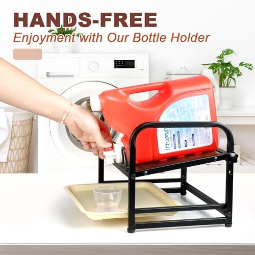Laundry Detergent Holder & Laundry Detergent Soap Dispenser - Liquid Laundry Detergent Organizer with Drip Tray & Adjustable Tilting Board, for Laundry Room Organization and Storage - Image 2