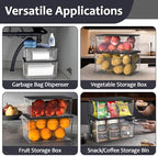 COAZEX 2 Pack Stackable Plastic Trash Bag Holder with Black Lids Under Sink - Image 6