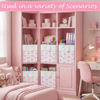 Pink Bow Cube Storage Bin Set of 6 Cube Storage Basket, 11.22 Inch - Image 2