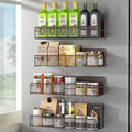 DTUQYX Magnetic Spice Rack for Refrigerator, 4 Pack 100% Metal Strong Magnet Fridge Shelves, Space Saving Spice Organizer, No Drilling Moveable Home Kitchen Laundry Room Storage Organization, Brown by DTUQYX