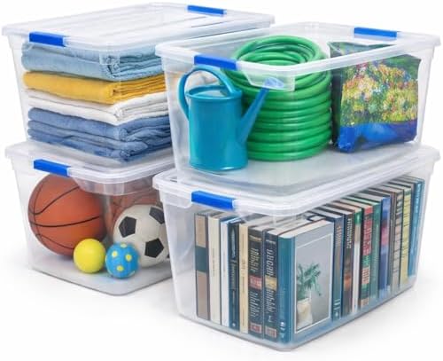 EconoHome Clear 95qt Storage Box - Heavy-Duty Tote for Organizing at Home, Office, or Garage - 24 Gallon Clear Plastic Storage Bins with Lids - Lidded Stackable Organizer Bins for Organization - Image 7