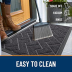 OLANLY Front Door Mat Outside 47x17, All-Season Absorbent Rubber Doormat - Image 6