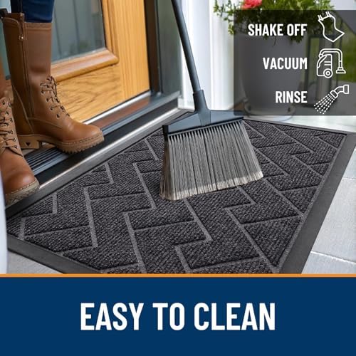 OLANLY Front Door Mat Outside 59x23, All-Season Absorbent Rubber Doormat - Image 6