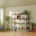 IZEUK 4-Tier Adjustable Heavy Duty Metal Storage Shelving Unit, Wide Utility Rack Organizer for Garage, Kitchen, Office, Basement, Warehouse (Black, 15.7" D x 33.5" W x 70.5" H) - Image 7
