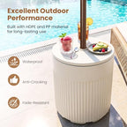 Tangkula 3-in-1 Umbrella Side Table (White) - Image 7