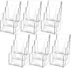 MaxGear 3 Tier Acrylic Brochure Holder, 4 Inch Wide Pamphlet Holder, 6 Pack by MaxGear