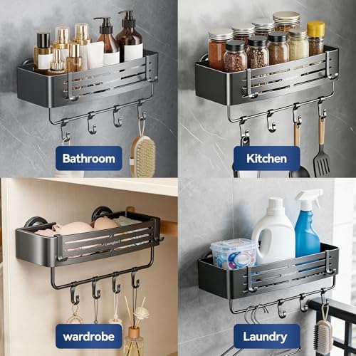 Rectangle Shower Caddy Suction Cup, Gray (2 Pack) - Image 5