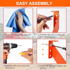 3 in 1 Chainsaw Holder 10" - Heavy Duty Chainsaw Wall Mount, 10 Gauge Steel Chain Saw Hanger for Garage Organization, Hefty Rack Storage Organizer for Chainsaw Accessories and Tools, 180lbs Capacity - Image 6