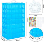 INSCRAFT 7 Layers Stackable Storage Container, 70 Adjustable Compartments (Blue) Stackable Storage Container, Perfect for Kids Toys, Art Crafts, Jewelry, Supplies, Mini Case & Letter Sticker Included - Image 3