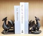 Book Ends - Decorative Book Stopper - Shelves Bookend Support Holder, Unique Dragon Design, Heavy Duty Set 2 - Image 4