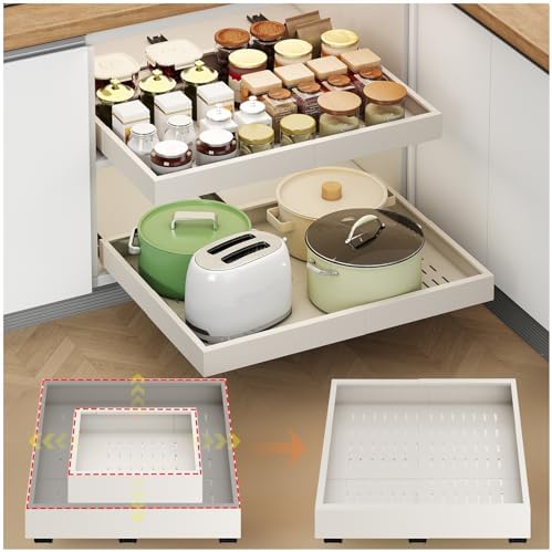 Fokyfok 2Pc Pull out Cabinet Organizer,14"-21"W,17"-24"D,Expandable by Fokyfok