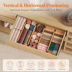 Lifewit 4" High Dresser Drawer Dividers, Adjustable Bamboo Drawer Organizer - Image 4