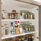 Sorbus Pantry Spice Organizer Set, 3-Tier Seasoning Organizer for Cabinet (2 Pack) and Lazy Susan Spice Rack Turntable 9-Inch, Spice Organization for Cabinet, Condiment Organizer Pantry & Refrigerator - Image 4