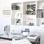 BLU MONACO | White Desk Organizer Set 6 Piece | Mail Sorter Organizer Countertop with Letter Sorter for Desk | Standing File Organizer for Desk with Pen Holders - Image 2