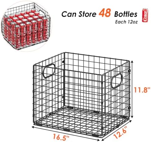 5-Pack Metal Milk Crate for Storage,40qt Stackable Collapsible Storage Bins - Image 3