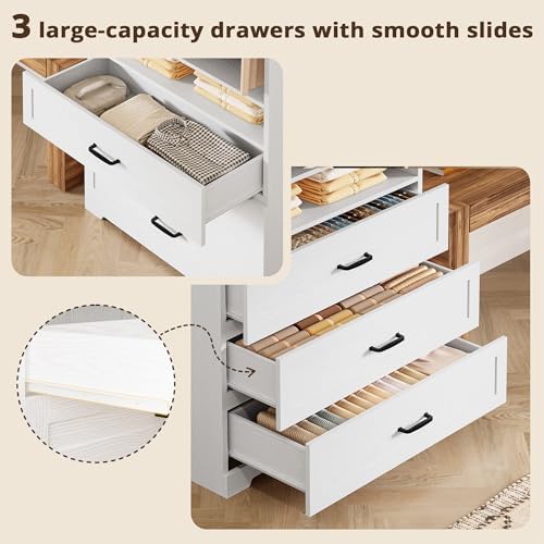 IRONCK Freestanding Closet System with Adjustable Shelves & 3 Drawers - Image 5