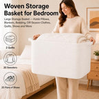 OIASKET 118L Extra Large Blanket Basket Living Room, 24.8"x17.7"x16.2" - Image 4
